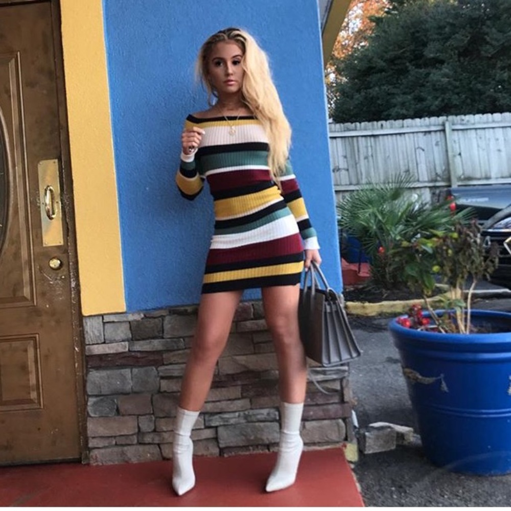 Bodycon stripped dress